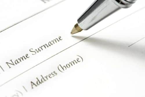identifying yourself on files, documents and forms concept